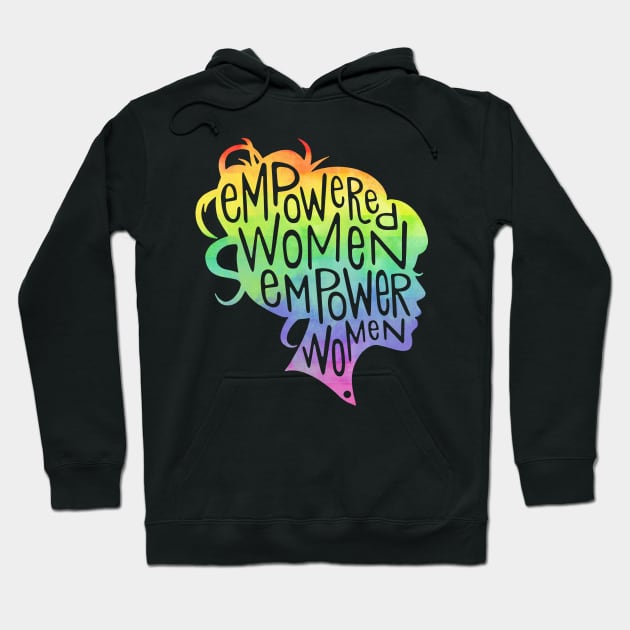 Feminist Empowered Women March Colorful Rainbow Hoodie by springins